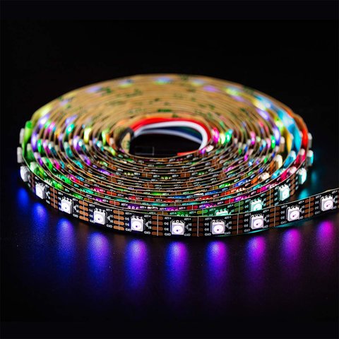 Светодиодная лента RGB SMD5050, WS2815 (черная, с управлением, IP20, 12 В, 30 диодов/м, 5 м) Превью 1