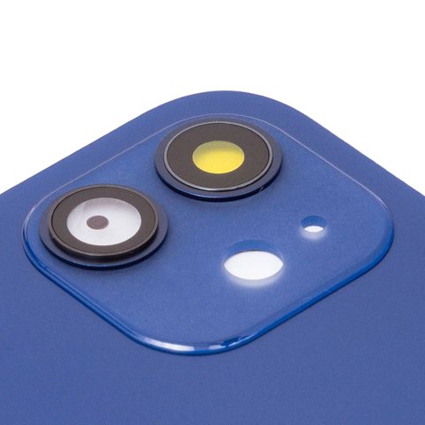 Задняя панель корпуса для iPhone 12, синяя, со стеклом камеры, small hole Превью 1