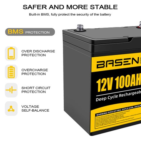 Аккумулятор Basen BG12100, LiFePO4, 12 В, 100 Ач, bluetooth Превью 1