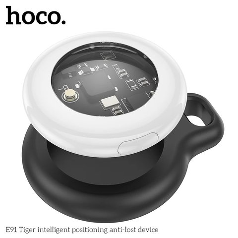 Розумний брелок для пошуку Hoco E91, GPS-трекер, чорний, білий, AirTag, #6942007618915 Прев'ю 1
