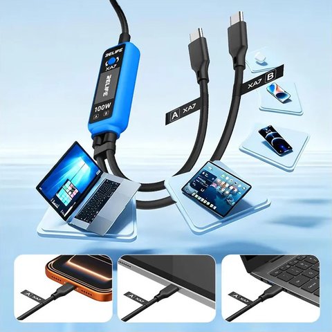 USB-тестер RELIFE XA7, USB тип-C, 2xUSB тип-C, 100W Превью 5