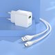 Mains Charger Hoco C98A, (18 W, Quick Charge, white, with USB cable Type-C, 1 output) #6931474766878 Preview 3