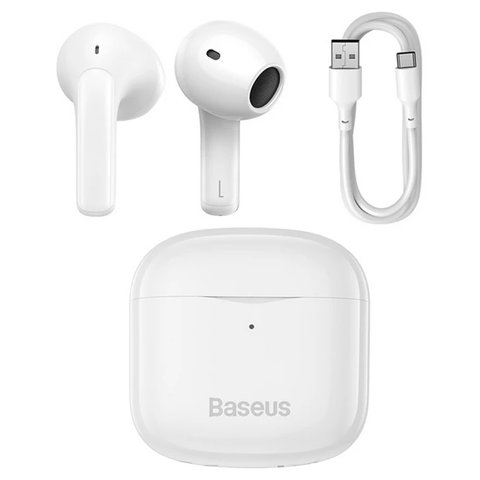 Гарнитура Baseus Bowie E3, беспроводная, белая, с зарядным кейсом, USB тип-C, с USB кабелем тип-C, #NGTW080002 Превью 1