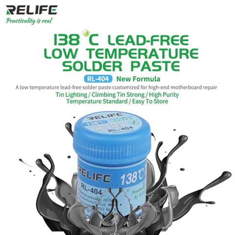 BGA паста RELIFE RL-404, Sn 42%, Bi 58%, 138 °C, 40 г Превью 6