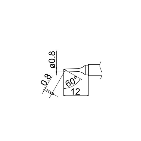 Punta de repuesto para cautín HAKKO T12-C08 Vista previa  4