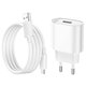 Adaptador de red Hoco C109A, 18 W, Quick Charge, blanco, con cable micro-USB Tipo-B, 1 puerto, #6931474784827 Vista previa  1