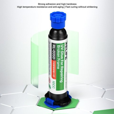 Adhesivo RELIFE RL-035D, transparente, UV, para reparar grietas, para marcos de pantalla, 10 ml Vista previa  1