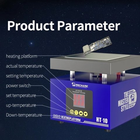 Plataforma de precalentamiento Mechanic HT-10, para reparar placas base, 10*10cm / 20-300°С Vista previa  4
