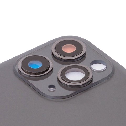 Задня панель корпуса для iPhone 11 Pro, сіра, із склом камери, small hole, matte space gray Прев'ю 1