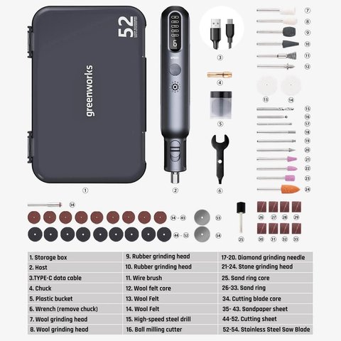 Шліфувальна машина Greenworks AGK302, 52 in 1, 80W Прев'ю 5